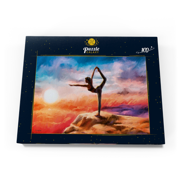Darstellung des Puzzle Motivs Mountain Yoga 100 Puzzle Schachtel Ansicht3