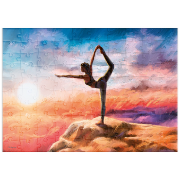 Darstellung des Puzzle Motivs puzzleplate Mountain Yoga 100 Puzzle