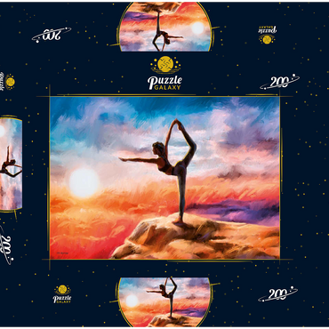 Darstellung des Puzzle Motivs Mountain Yoga 200 Puzzle Schachtel 3D Modell