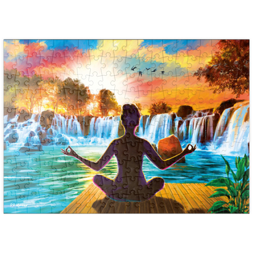 Darstellung des Puzzle Motivs puzzleplate Waterfall Yoga 200 Puzzle