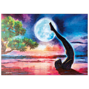 Darstellung des Puzzle Motivs puzzleplate Yoga on the Beach 100 Puzzle