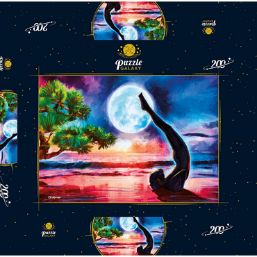 Darstellung des Puzzle Motivs Yoga on the Beach 200 Puzzle Schachtel 3D Modell