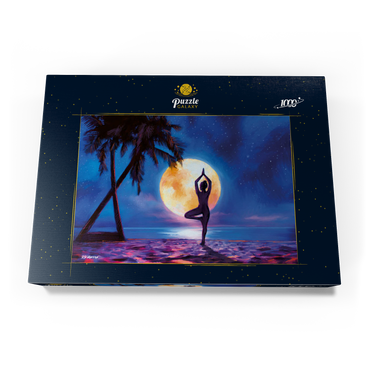 Darstellung des Puzzle Motivs Yoga with Palm Trees 1000 Puzzle Schachtel Ansicht3