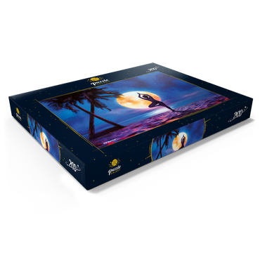 Darstellung des Puzzle Motivs Yoga with Palm Trees 200 Puzzle Schachtel Ansicht1