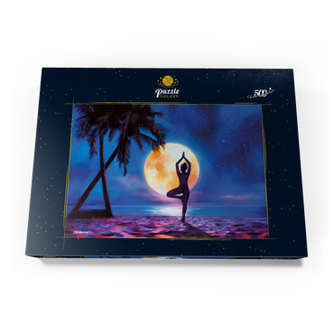 Darstellung des Puzzle Motivs Yoga with Palm Trees 500 Puzzle Schachtel Ansicht3