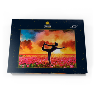 Darstellung des Puzzle Motivs Yoga in a Flower Bed 1000 Puzzle Schachtel Ansicht3