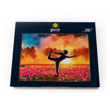 Darstellung des Puzzle Motivs Yoga in a Flower Bed 200 Puzzle Schachtel Ansicht3