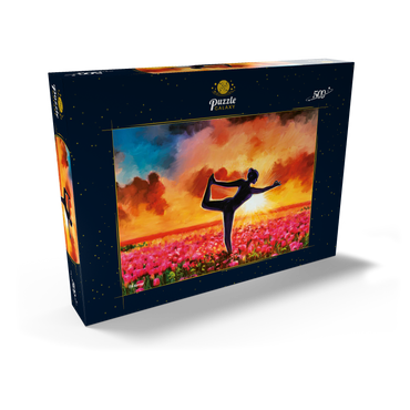Darstellung des Puzzle Motivs Yoga in a Flower Bed 500 Puzzle Schachtel Ansicht2