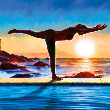 Darstellung des Puzzle Motivs Yoga by the Water 500 Puzzle 3D Modell