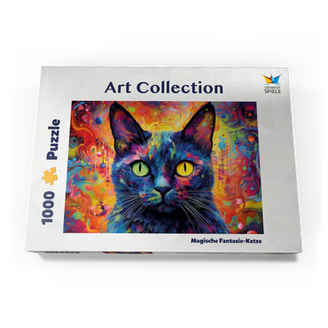 Darstellung des Puzzle Motivs Magische Fantasie-Katze 1000 Puzzle Schachtel Ansicht3