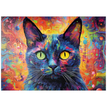 Darstellung des Puzzle Motivs puzzleplate Magische Fantasie-Katze 1000 Puzzle