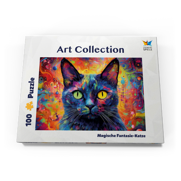Darstellung des Puzzle Motivs Magische Fantasie-Katze 100 Puzzle Schachtel Ansicht3