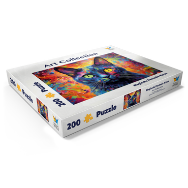 Darstellung des Puzzle Motivs Magische Fantasie-Katze 200 Puzzle Schachtel Ansicht1