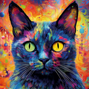 Darstellung des Puzzle Motivs Magische Fantasie-Katze 200 Puzzle 3D Modell
