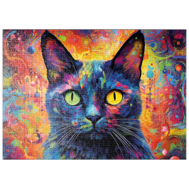 Darstellung des Puzzle Motivs puzzleplate Magische Fantasie-Katze 500 Puzzle