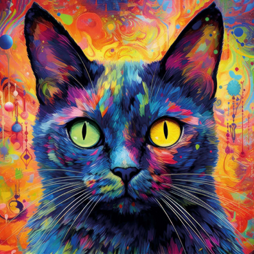 Darstellung des Puzzle Motivs Magische Fantasie-Katze 500 Puzzle 3D Modell