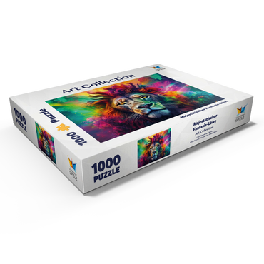 Darstellung des Puzzle Motivs Majestätischer Fantasie-Löwe 1000 Puzzle Schachtel Ansicht1