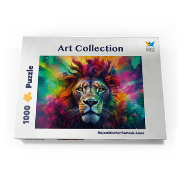 Darstellung des Puzzle Motivs Majestätischer Fantasie-Löwe 1000 Puzzle Schachtel Ansicht3