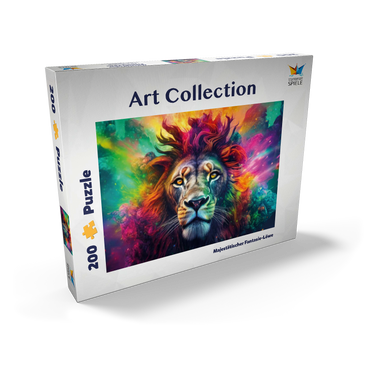 Darstellung des Puzzle Motivs Majestätischer Fantasie-Löwe 200 Puzzle Schachtel Ansicht2