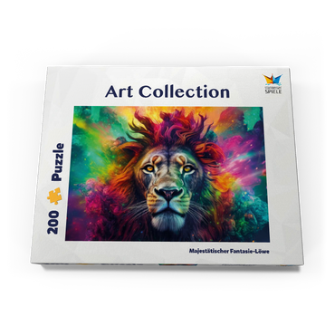 Darstellung des Puzzle Motivs Majestätischer Fantasie-Löwe 200 Puzzle Schachtel Ansicht3
