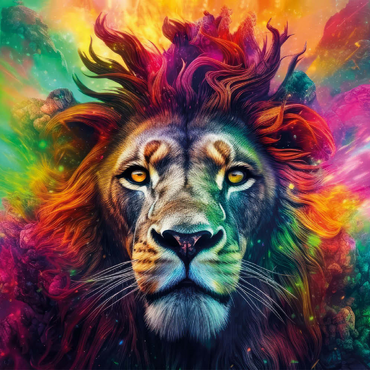 Darstellung des Puzzle Motivs Majestätischer Fantasie-Löwe 200 Puzzle 3D Modell