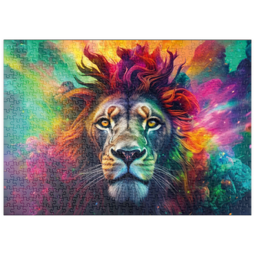 Darstellung des Puzzle Motivs puzzleplate Majestätischer Fantasie-Löwe 500 Puzzle