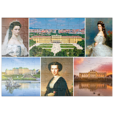 Darstellung des Puzzle Motivs puzzleplate Kaiserin Elisabeth - Sisi - Collage Nr.2 - Wien 100 Puzzle