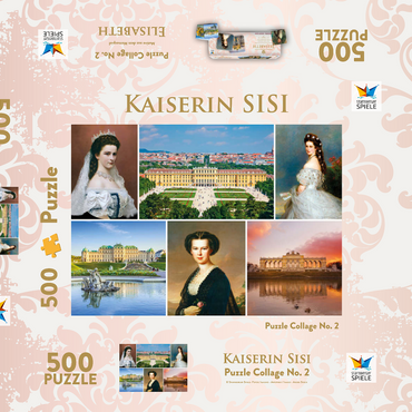 Darstellung des Puzzle Motivs Kaiserin Elisabeth - Sisi - Collage Nr.2 - Wien 500 Puzzle Schachtel 3D Modell