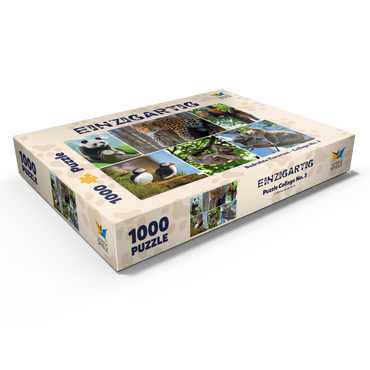 Darstellung des Puzzle Motivs Einzigartig - Bedrohte Tierarten - Collage No. 3 1000 Puzzle Schachtel Ansicht1