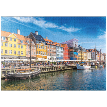 Darstellung des Puzzle Motivs puzzleplate Nyhavn in Kopenhagen, Dänemark 1000 Puzzle