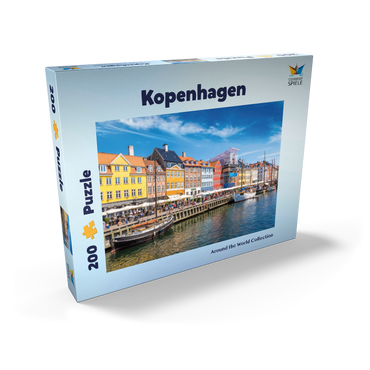 Darstellung des Puzzle Motivs Nyhavn in Kopenhagen, Dänemark 200 Puzzle Schachtel Ansicht2
