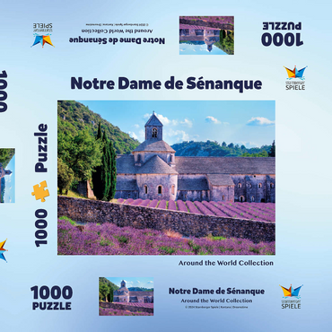 Darstellung des Puzzle Motivs Notre Dame de Sénanque, Gordes, Provence, Frankreich 1000 Puzzle Schachtel 3D Modell