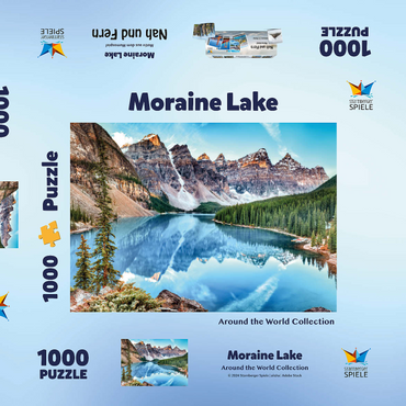 Darstellung des Puzzle Motivs Moraine Lake - Panorama im Banff National Park, Alberta, Kanada 1000 Puzzle Schachtel 3D Modell