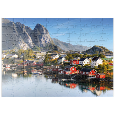 Darstellung des Puzzle Motivs puzzleplate Lofoten Inseln in Norwegen 100 Puzzle