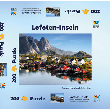 Darstellung des Puzzle Motivs Lofoten Inseln in Norwegen 200 Puzzle Schachtel 3D Modell