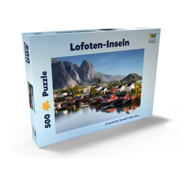 Darstellung des Puzzle Motivs Lofoten Inseln in Norwegen 500 Puzzle Schachtel Ansicht2