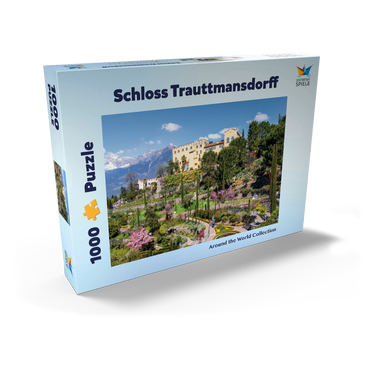 Darstellung des Puzzle Motivs Schloss Trauttmansdorff in Meran, Südtirol, Italien 1000 Puzzle Schachtel Ansicht2