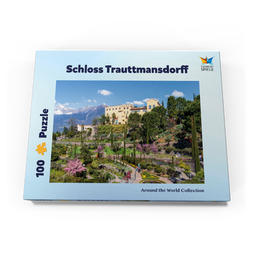 Darstellung des Puzzle Motivs Schloss Trauttmansdorff in Meran, Südtirol, Italien 100 Puzzle Schachtel Ansicht3