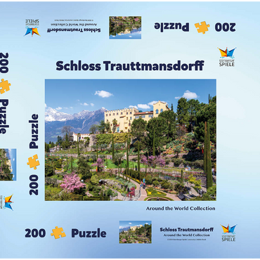 Darstellung des Puzzle Motivs Schloss Trauttmansdorff in Meran, Südtirol, Italien 200 Puzzle Schachtel 3D Modell
