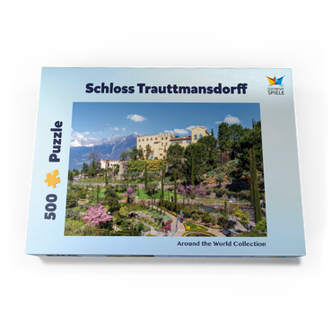 Darstellung des Puzzle Motivs Schloss Trauttmansdorff in Meran, Südtirol, Italien 500 Puzzle Schachtel Ansicht3