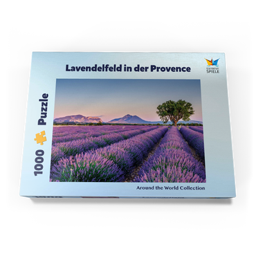 Darstellung des Puzzle Motivs Lavendelfeld in der Provence, Frankreich 1000 Puzzle Schachtel Ansicht3