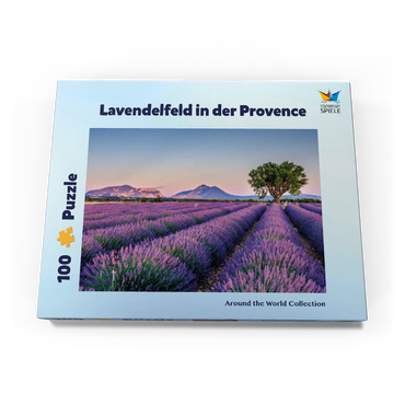 Darstellung des Puzzle Motivs Lavendelfeld in der Provence, Frankreich 100 Puzzle Schachtel Ansicht3