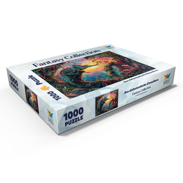 Darstellung des Puzzle Motivs Das elefantastische Chamäleon - Fantasie-Tier im farbenprächtigen Dschungel 1000 Puzzle Schachtel Ansicht1