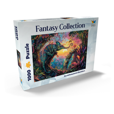 Darstellung des Puzzle Motivs Das elefantastische Chamäleon - Fantasie-Tier im farbenprächtigen Dschungel 1000 Puzzle Schachtel Ansicht2
