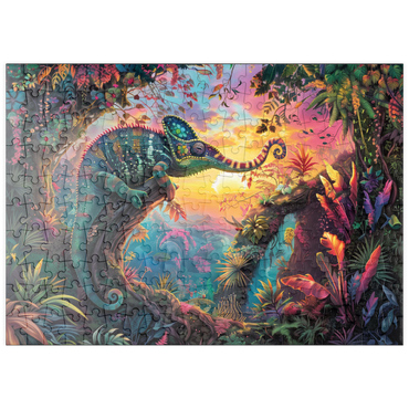 Darstellung des Puzzle Motivs puzzleplate Das elefantastische Chamäleon - Fantasie-Tier im farbenprächtigen Dschungel 200 Puzzle