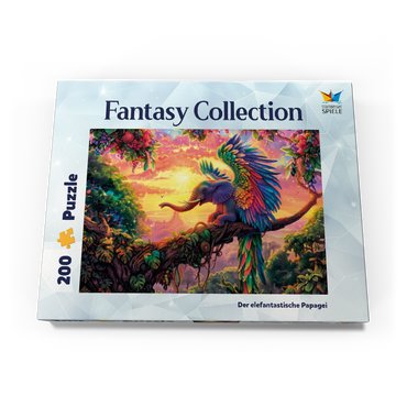 Darstellung des Puzzle Motivs Der elefantastische Papagei - Fantasie-Tier im farbenprächtigen Dschungel 200 Puzzle Schachtel Ansicht3
