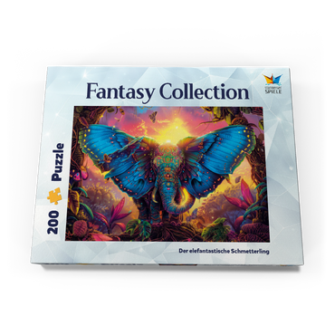 Darstellung des Puzzle Motivs Der elefantastische Schmetterling - Fantasie-Tier im farbenprächtigen Dschungel 200 Puzzle Schachtel Ansicht3