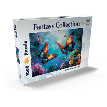 Darstellung des Puzzle Motivs Wasser-Schmetterlinge am Korallenriff - Fantasie-Tiere in der Unterwasserwelt 1000 Puzzle Schachtel Ansicht2