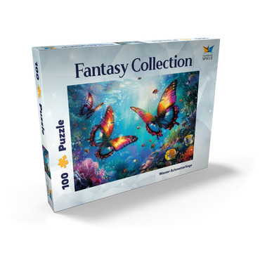 Darstellung des Puzzle Motivs Wasser-Schmetterlinge am Korallenriff - Fantasie-Tiere in der Unterwasserwelt 100 Puzzle Schachtel Ansicht2