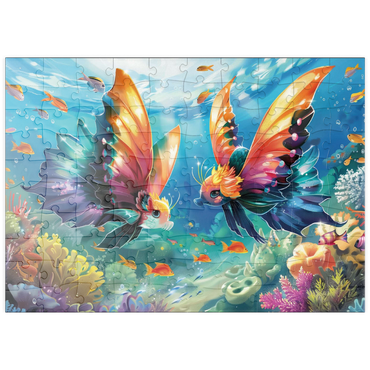 Darstellung des Puzzle Motivs puzzleplate Fantasie-Fische in der Unterwasserwelt 100 Puzzle